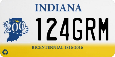IN license plate 124GRM
