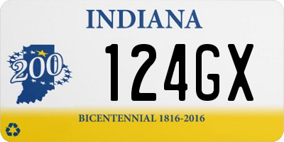 IN license plate 124GX