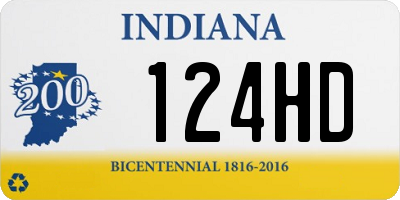 IN license plate 124HD