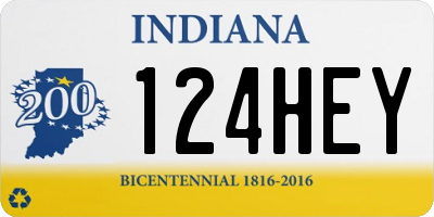IN license plate 124HEY