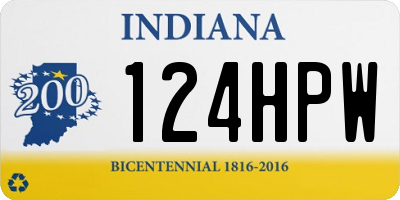 IN license plate 124HPW