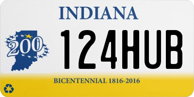 IN license plate 124HUB