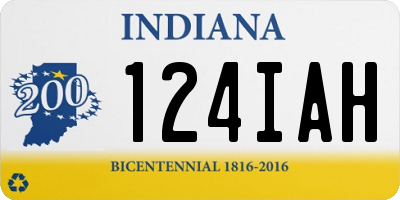 IN license plate 124IAH