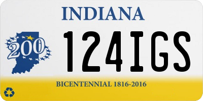 IN license plate 124IGS