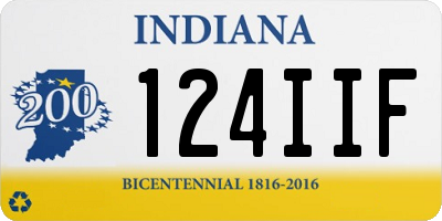 IN license plate 124IIF