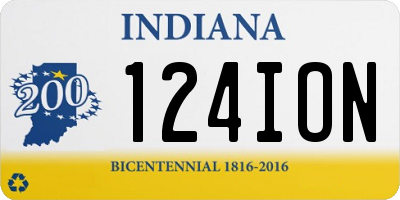 IN license plate 124ION