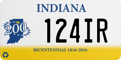 IN license plate 124IR