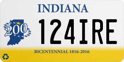 IN license plate 124IRE