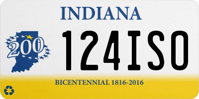 IN license plate 124ISO