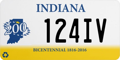 IN license plate 124IV