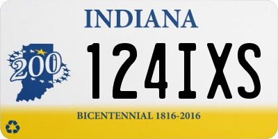 IN license plate 124IXS