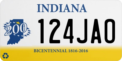 IN license plate 124JAO