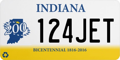 IN license plate 124JET