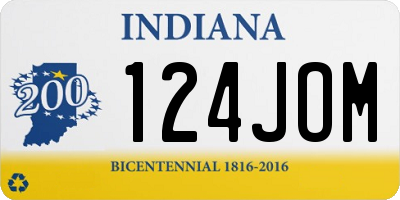 IN license plate 124JOM