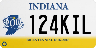 IN license plate 124KIL