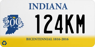 IN license plate 124KM