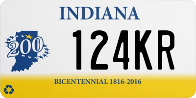 IN license plate 124KR