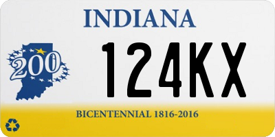 IN license plate 124KX