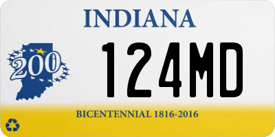 IN license plate 124MD