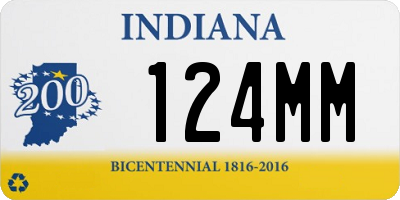 IN license plate 124MM