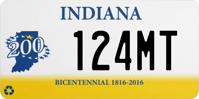 IN license plate 124MT