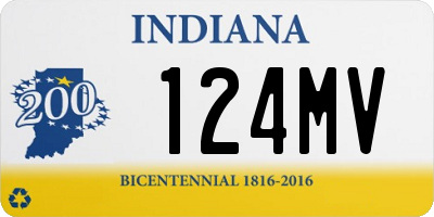 IN license plate 124MV