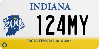 IN license plate 124MY