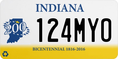 IN license plate 124MYO