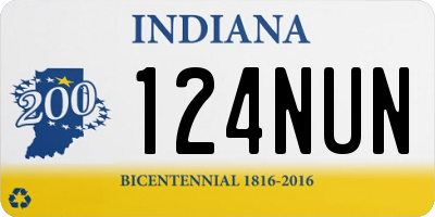 IN license plate 124NUN