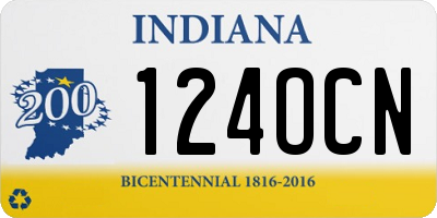 IN license plate 124OCN