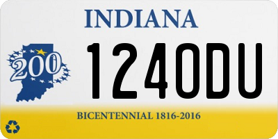 IN license plate 124ODU