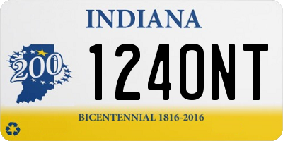 IN license plate 124ONT