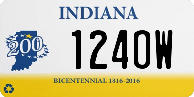 IN license plate 124OW