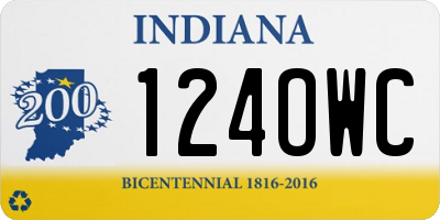 IN license plate 124OWC