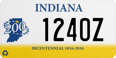 IN license plate 124OZ