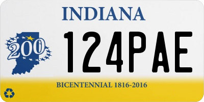 IN license plate 124PAE