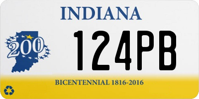 IN license plate 124PB