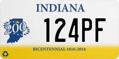 IN license plate 124PF