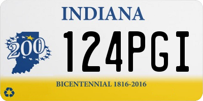 IN license plate 124PGI
