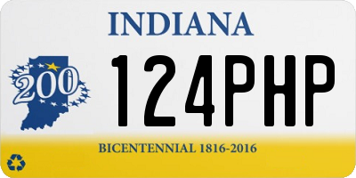 IN license plate 124PHP