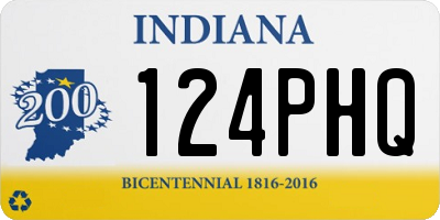 IN license plate 124PHQ