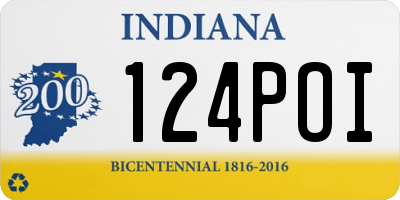 IN license plate 124POI