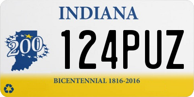 IN license plate 124PUZ
