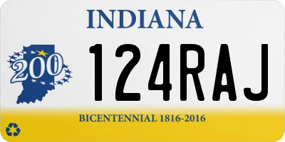 IN license plate 124RAJ