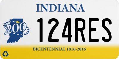 IN license plate 124RES
