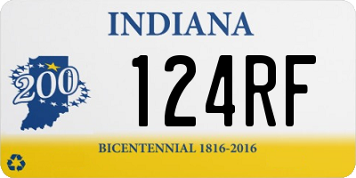 IN license plate 124RF