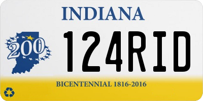 IN license plate 124RID