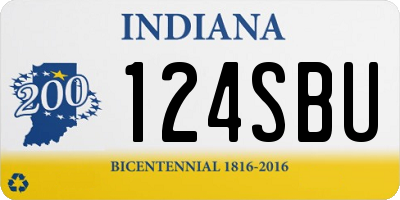 IN license plate 124SBU