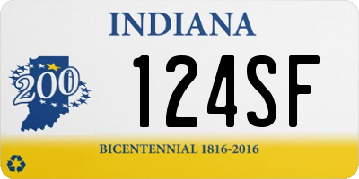 IN license plate 124SF