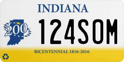 IN license plate 124SOM